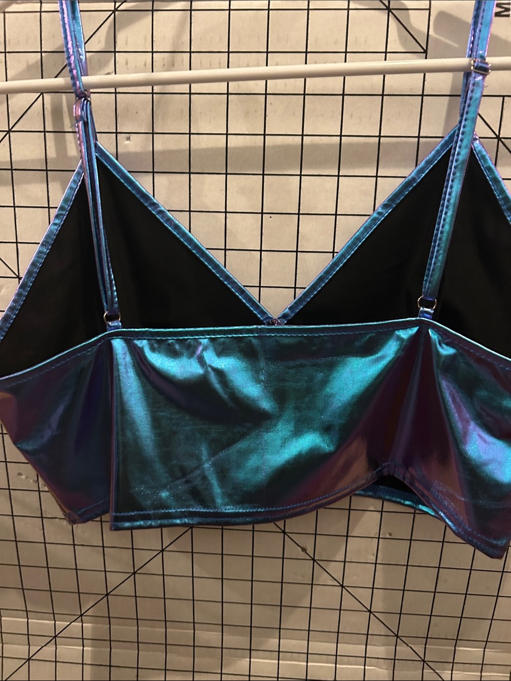 Iridescent Teal Purple Bralette Top - Picture 2 of 3